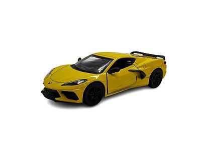 Miniatura Chevrolet Corvette C8 Amarelo Metal 1:36