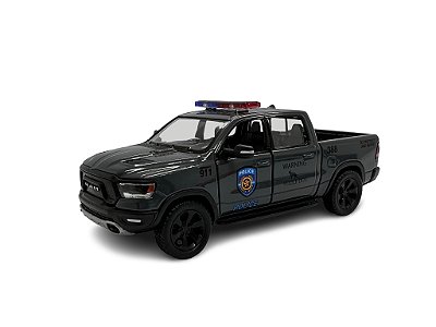 Miniatura Dodge Ram 1500 Rebel Policia Metal 1:46