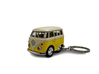 Miniatura Chaveiro Volkswagen Kombi Amarelo Metal 1:64