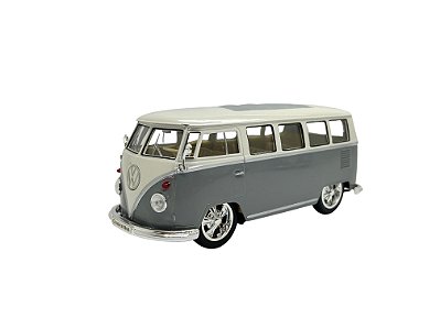 Miniatura Volkswagen Kombi Cinza Welly Metal 1:24