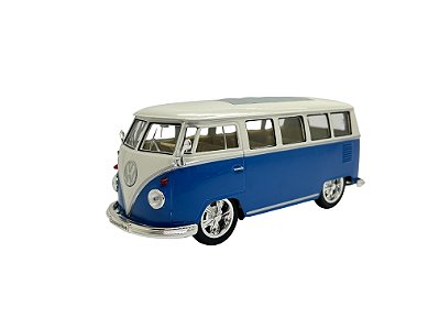 Miniatura Volkswagen Kombi Azul Welly Metal 1:24