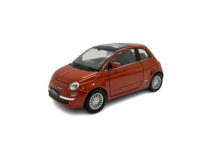 Miniatura Fiat 500 Marrom Welly Metal 1:34