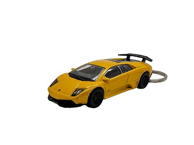 Miniatura Chaveiro Lamborghini Murcielago Amarelo Metal 1:64