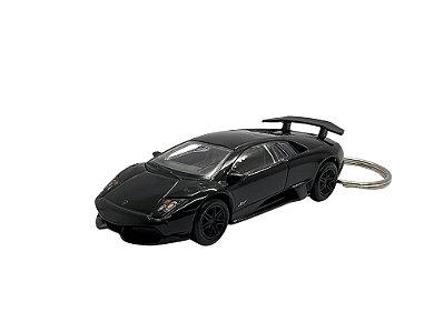 Miniatura Chaveiro Lamborghini Murcielago Preto Metal 1:64