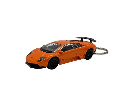 Miniatura Chaveiro Lamborghini Murcielago Laranja Metal 1:64