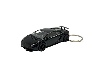 Miniatura Chaveiro Lamborghini Gallardo Preto Metal 1:64