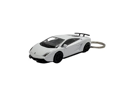 Miniatura Chaveiro Lamborghini Gallardo Branco Metal 1:64