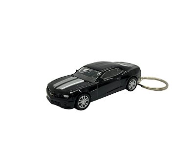 Miniatura Chaveiro Chevrolet Camaro Preto Metal 1:64