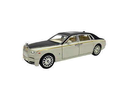 Miniatura Rolls Royce Acende Luz e Som Metal 1:28