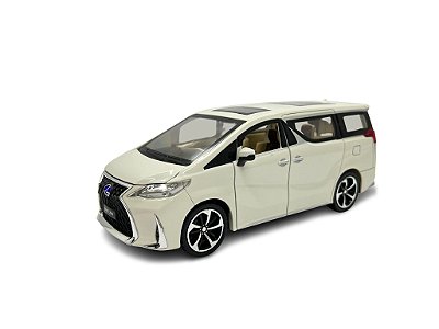 Miniatura Lexus Van LM300H Branco Acende Luz e Som 1:24