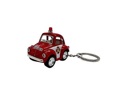 Miniatura Chaveiro Volkswagen Fusca Bombeiro Metal 1:64