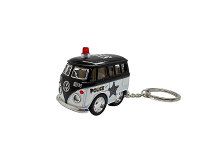 Miniatura Chaveiro Volkswagen Kombi Policia Metal 1:64