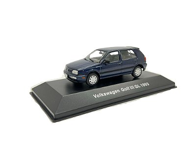 Miniatura Coleção Volkswagen Nº 38 Golf 1993 GL Azul 1:43