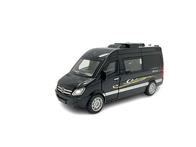 Miniatura Mercedes Benz Sprinter Preto Acende Luz E Som 1:32