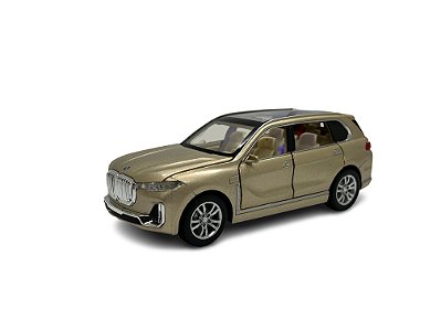 Miniatura Bmw X7 Dourado Metal Acende Luz e Som 1:32