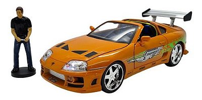 Miniatura Velozes E Furiosos Supra C/ Boneco Liga Luz 1:18