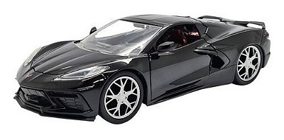 Miniatura Chevrolet Corvette C8 Stingray Preto Jada 1:24