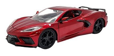 Miniatura Chevrolet Corvette C8 Stingray Vermelho Jada 1:24