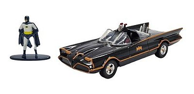 Miniatura Batmóvel Boneco Batman Classic Tv Metal Jada 1:32