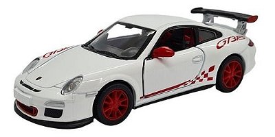 Miniatura Porsche 911 Gt3 Rs Branco Metal Kinsmart 1:36