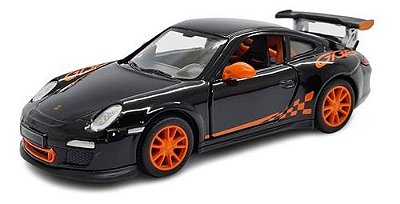 Miniatura Porsche 911 Gt3 Rs Preto Metal Kinsmart 1:36
