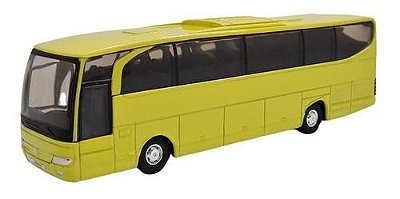 Miniatura Ônibus Mercedes Benz Travego Amarelo Welly 1:60