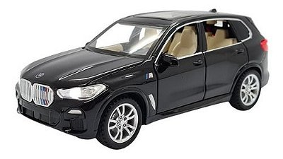 Miniatura Bmw X5 M Preto Acende Luz E Som Metal 1:32