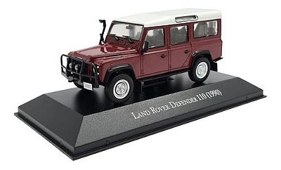 Miniatura Land Rover Defender 110 1990 Bordô Metal 1:43