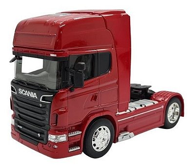 Miniatura Caminhão Scania R730 V8 Toco Vermelho Metal 1:32