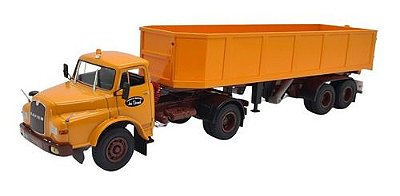 Miniatura Caminhão Articulado Saviem Carreta Caçamba 1:43