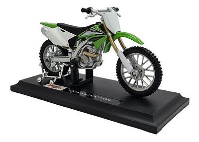 Miniatura Moto Cross Kawasaki Kx 250f Verde Metal 1:18