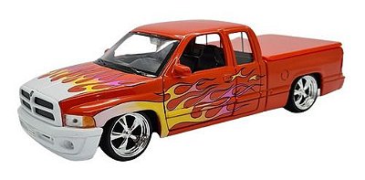 Miniatura Dodge Ram 1500 Sport Laranja Metal Welly 1:24