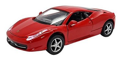 Miniatura Ferrari 458 Vermelho Acende Luz E Som 1:32