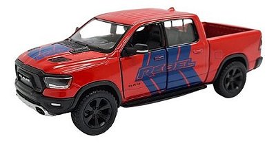 Miniatura Dodge Ram 1500 Rebel 2019 Vermelho Metal 1:46
