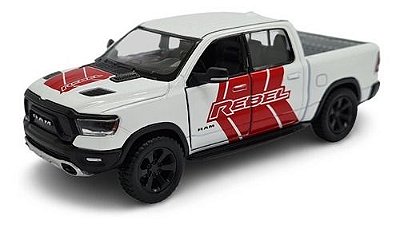 Miniatura Dodge Ram 1500 Rebel 2019 Branco Metal 1:46