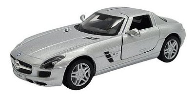 Miniatura Mercedes Benz Sls Amg Prata Metal 1:36