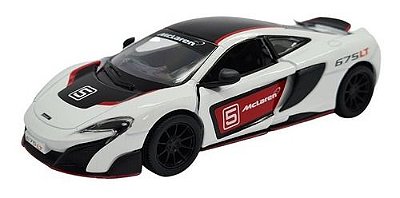 Miniatura Mclaren 675 Lt Five Branco Metal 1:36
