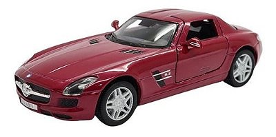 Miniatura Mercedes Benz Sls Amg Bordô Metal 1:36