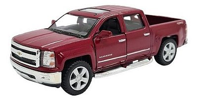 Miniatura Chevrolet Silverado Bordô Metal Kinsmart 1:46