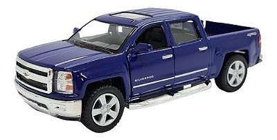 Miniatura Chevrolet Silverado Azul Metal Kinsmart 1:46
