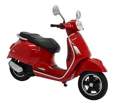 Miniatura Moto Vespa Gts Vermelho Metal Welly 1:18