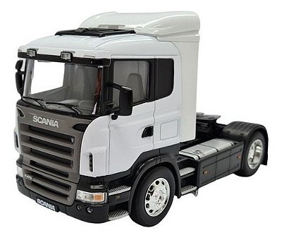 Miniatura Caminhão Scania R470 Toco Branco Metal 1:32