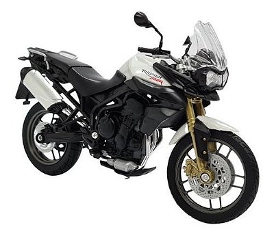 Miniatura Moto Triumph Tiger 800 Branco Welly 1:18