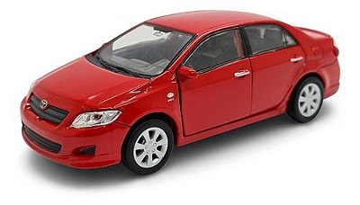 Miniatura Toyota Corolla Vermelho Metal Escala 1:36