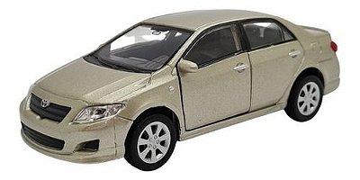 Miniatura Toyota Corolla Dourado Metal Escala 1:36