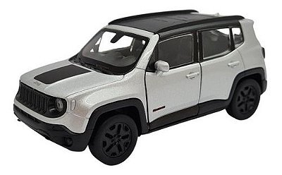 Miniatura Jeep Renegade Prata Metal Welly Escala 1:38