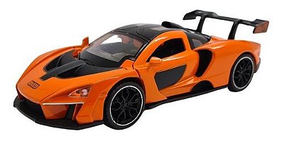 Miniatura Mclaren Ayrton Senna Laranja Acende Luz/som 1:32