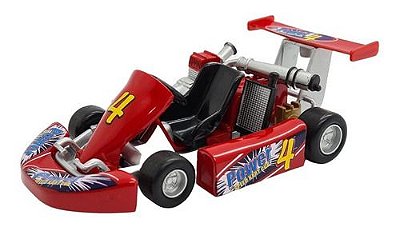 Miniatura Kart Champion Corrida Metal Vermelho 1:18