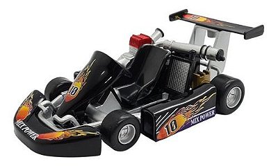 Miniatura Kart Champion Corrida Metal Preto 1:18