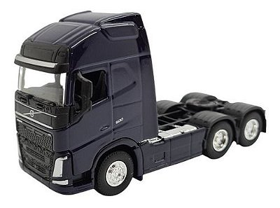 Miniatura Caminhão Volvo Fh 500 Truck Azul Metal 1:64